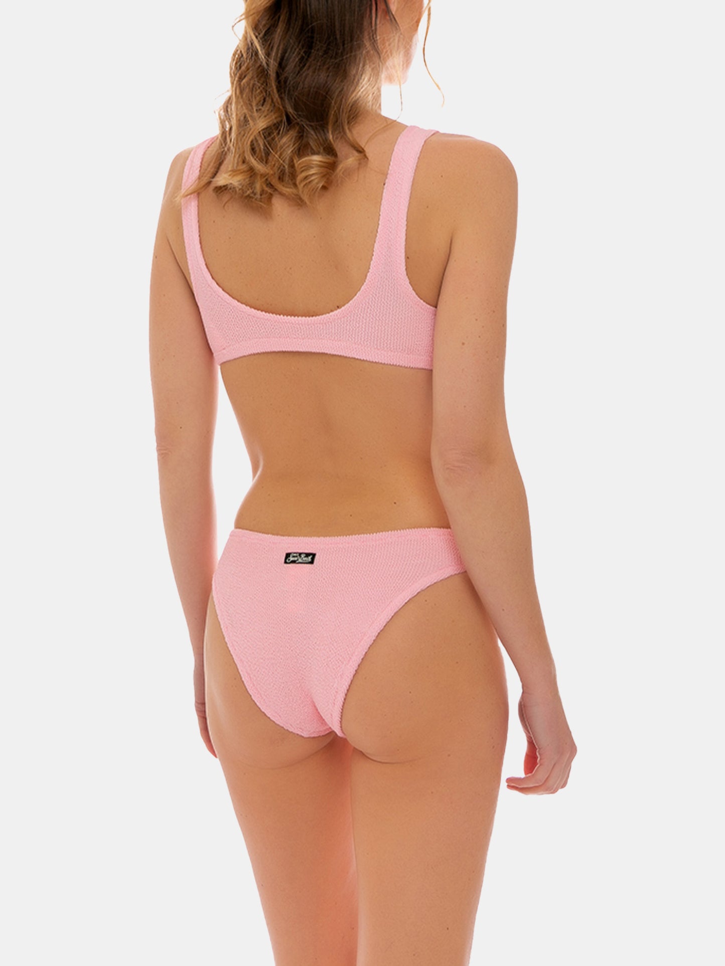 Pink crinkle fabric bralette bikini - MC2 Saint Barth