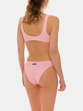 Pink crinkle fabric bralette bikini - MC2 Saint Barth