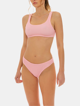Pink crinkle fabric bralette bikini - MC2 Saint Barth