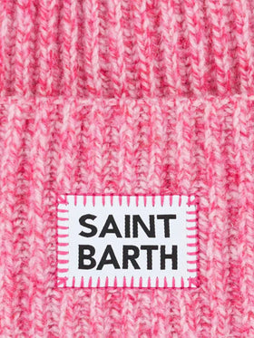 Girl pink mouliné beanie with Saint Barth embroidery - MC2 Saint Barth