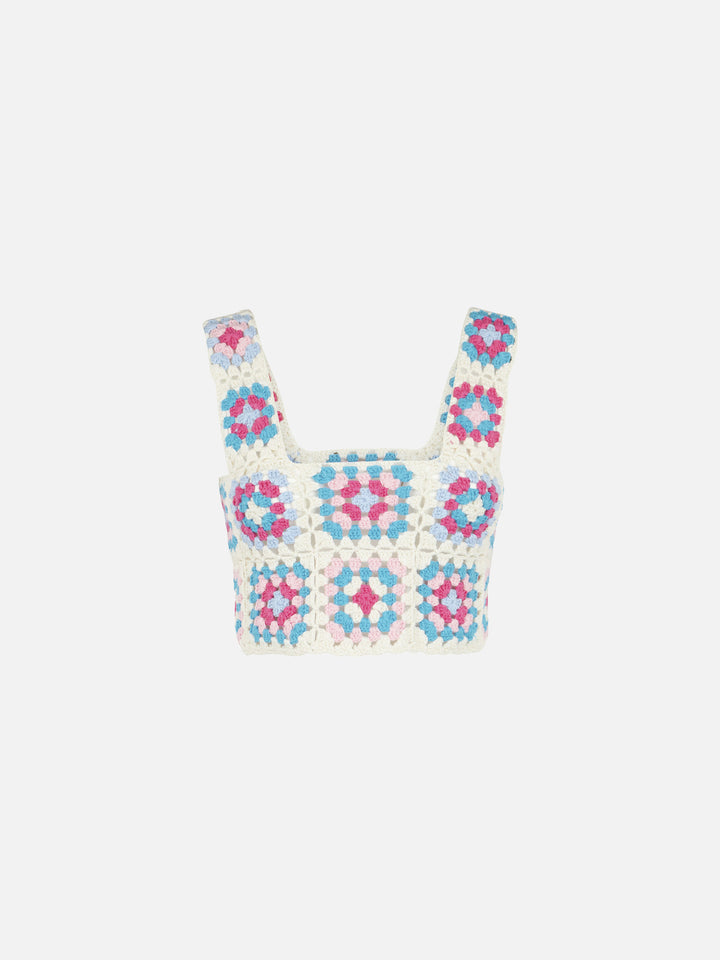 Halima multicolor crochet top