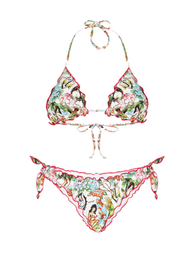 Woman triangle and cheeky bikini with tattoo print - MC2 Saint Barth
