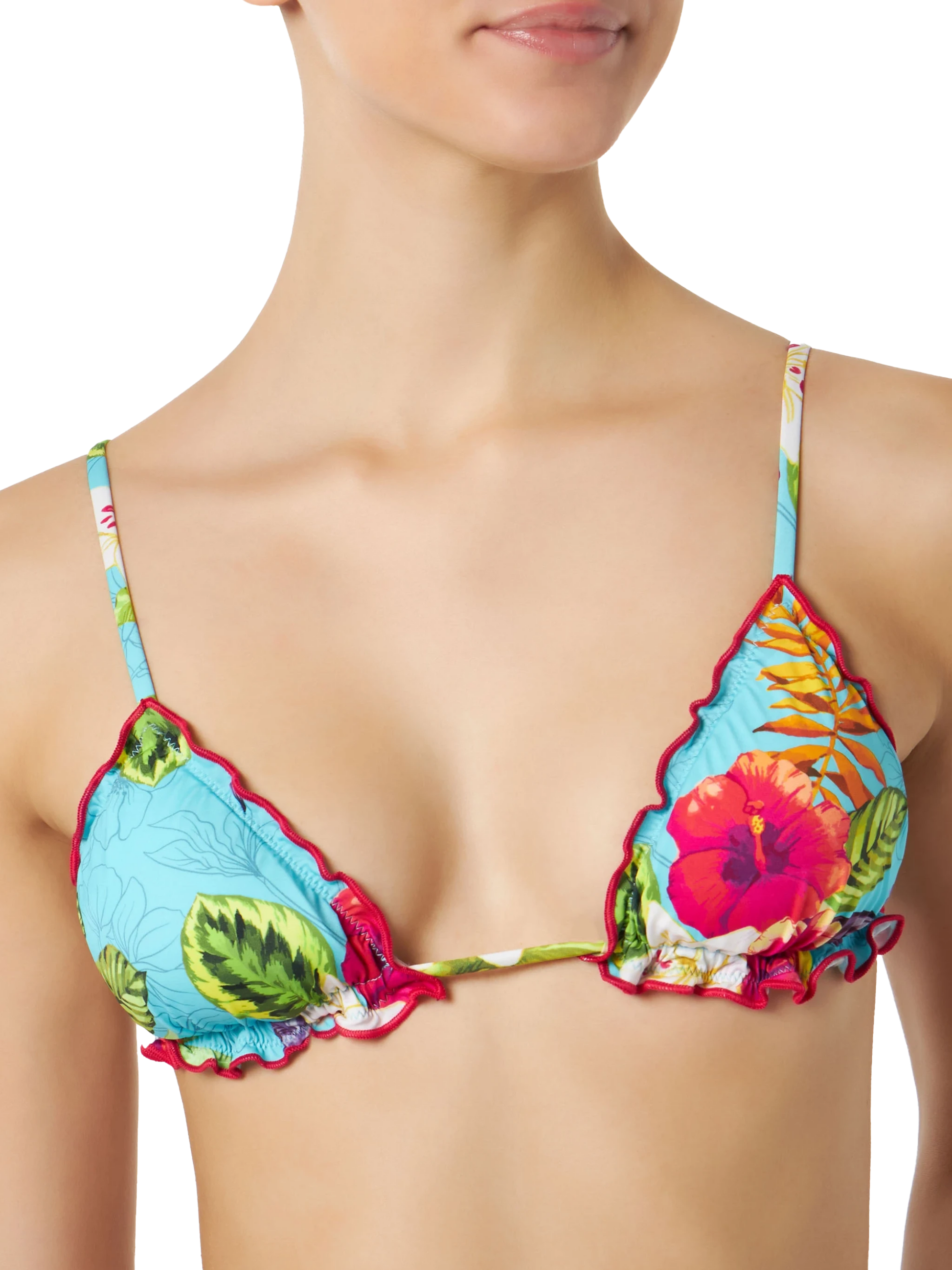 Woman triangle top with Ibiscus print - MC2 Saint Barth