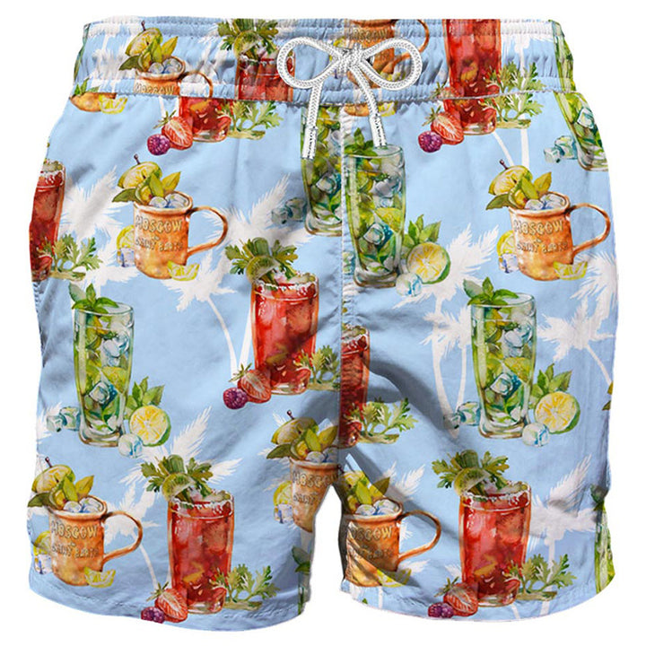 Mittellange Badeshorts aus Getränkemix