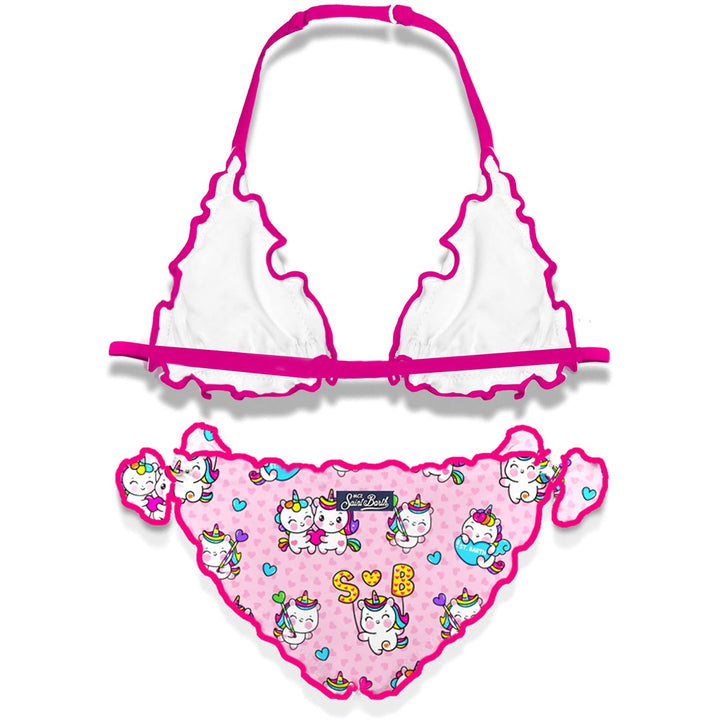 Girl triangle bikini with unicorn print - MC2 Saint Barth