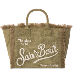 Vanity Umhängetasche aus Frottee in Militärgrün