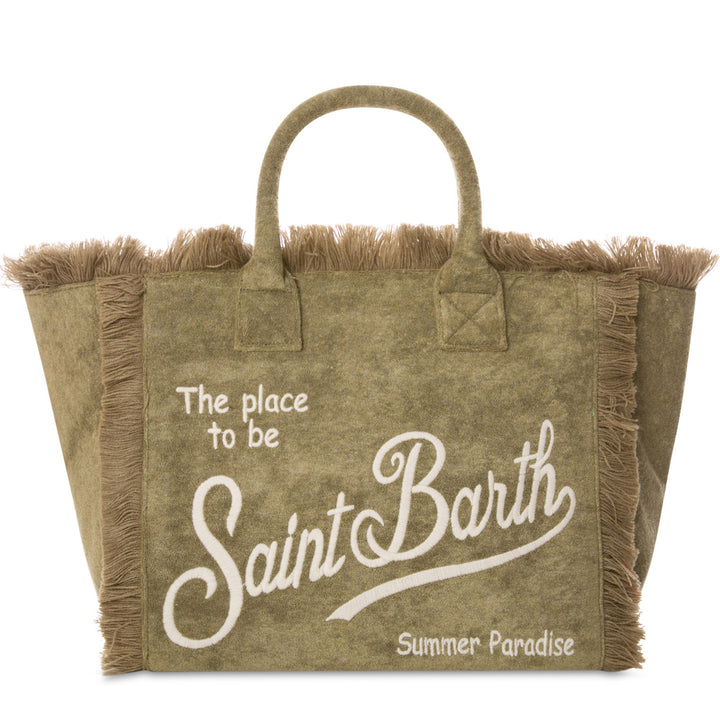 Borsa a spalla Vanity in spugna verde militare