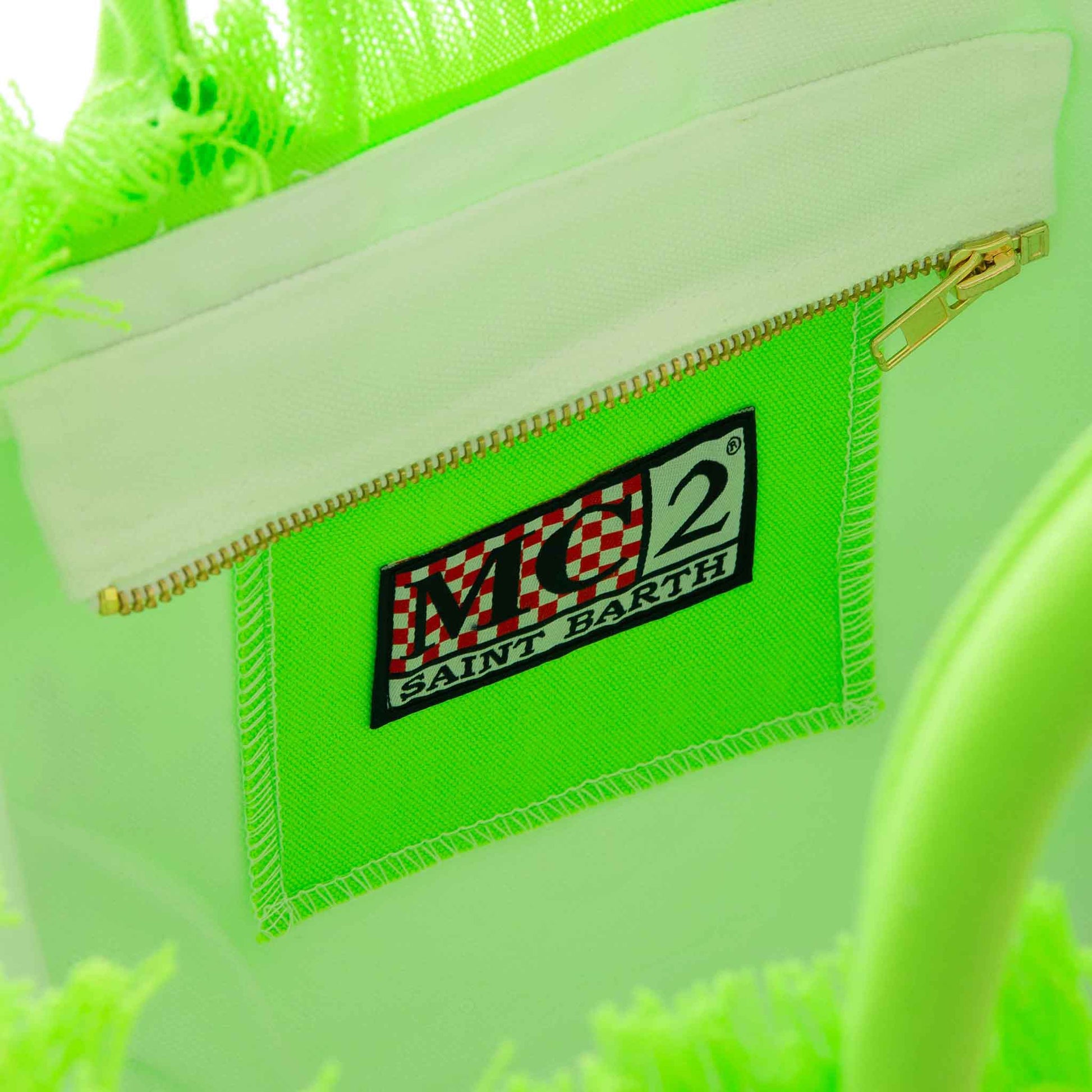 Colette fluo green cotton canvas bag - MC2 Saint Barth