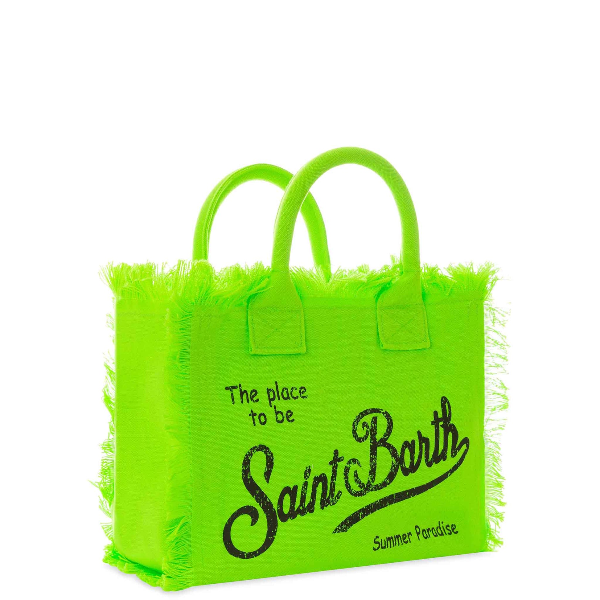 Colette fluo green cotton canvas bag - MC2 Saint Barth