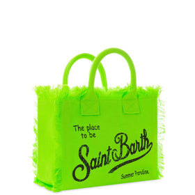 Colette fluo green cotton canvas bag - MC2 Saint Barth