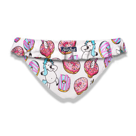 Girl ruffled swim briefs with unicorn print - MC2 Saint Barth