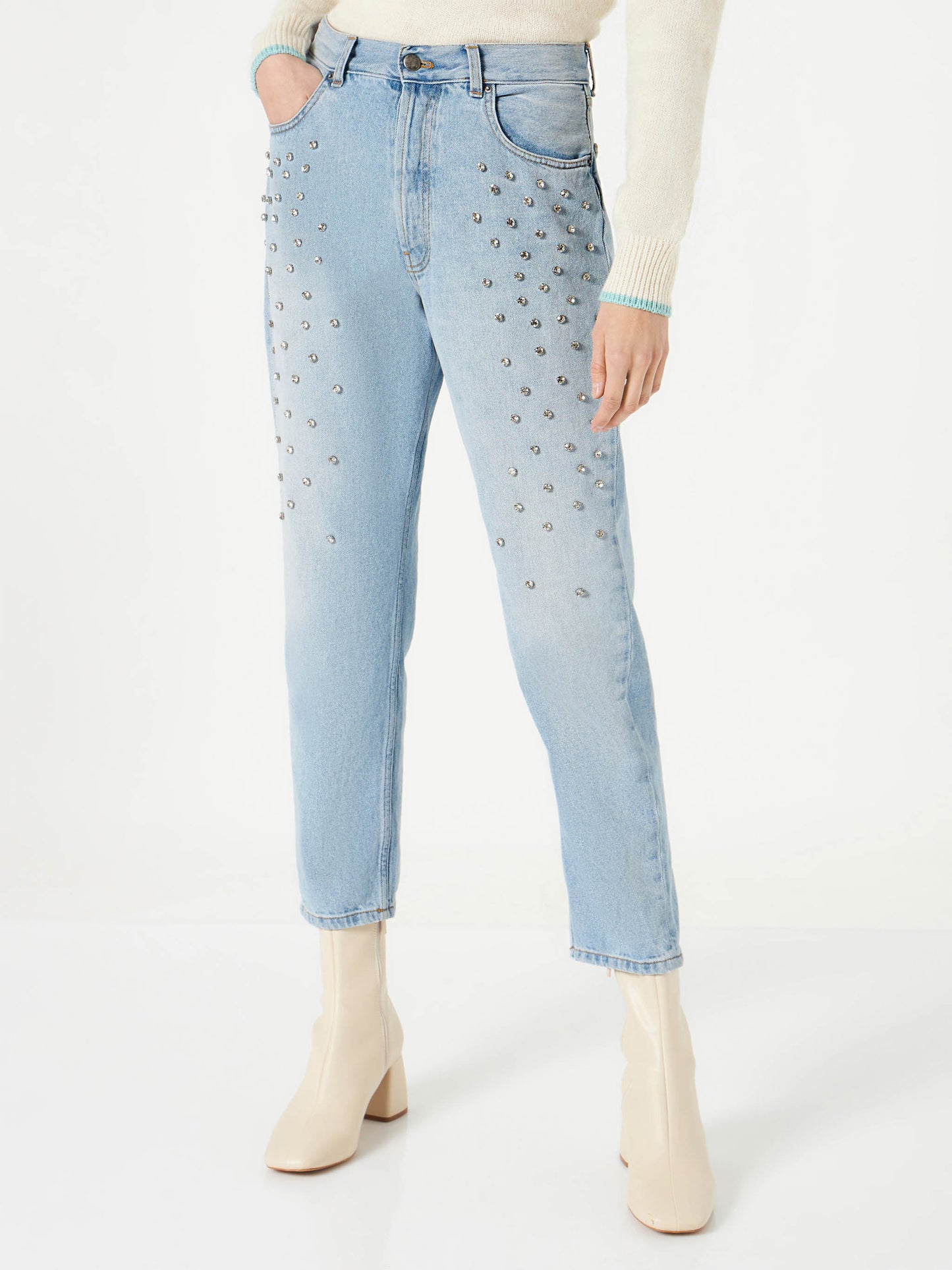 Woman jeans with rhinestones - MC2 Saint Barth