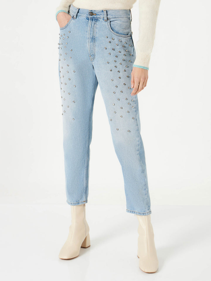 Woman jeans with rhinestones - MC2 Saint Barth