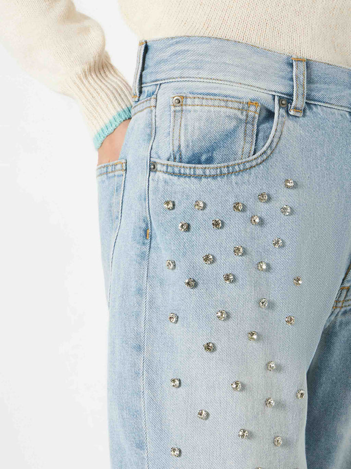 Woman jeans with rhinestones - MC2 Saint Barth