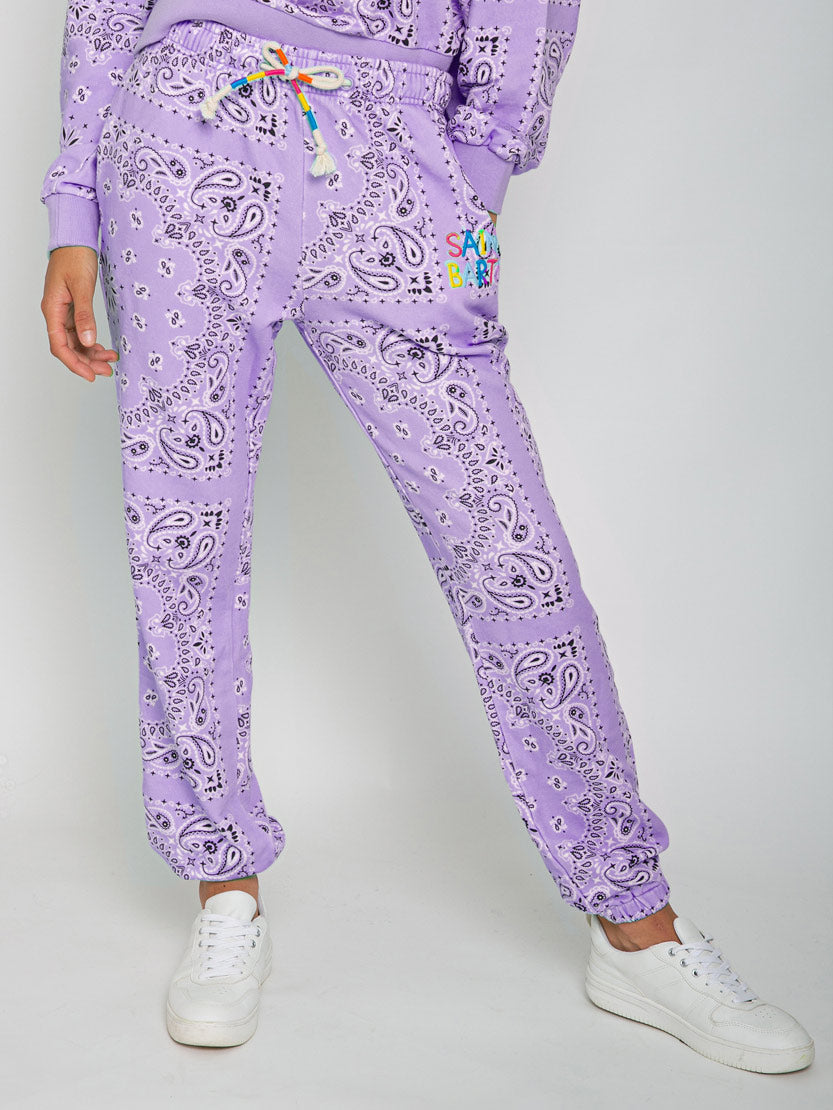 Cotton bandanna joggers with Saint Barth embroidery - MC2 Saint Barth