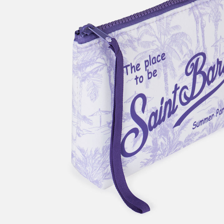 Pochette Aline in scuba con stampa toile de jouy