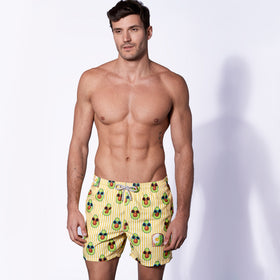 Mid-length swim shorts avocado toast striped print - MC2 Saint Barth
