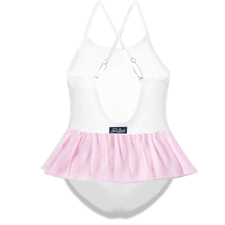 Girl's one piece with tulle ruffle - MC2 Saint Barth