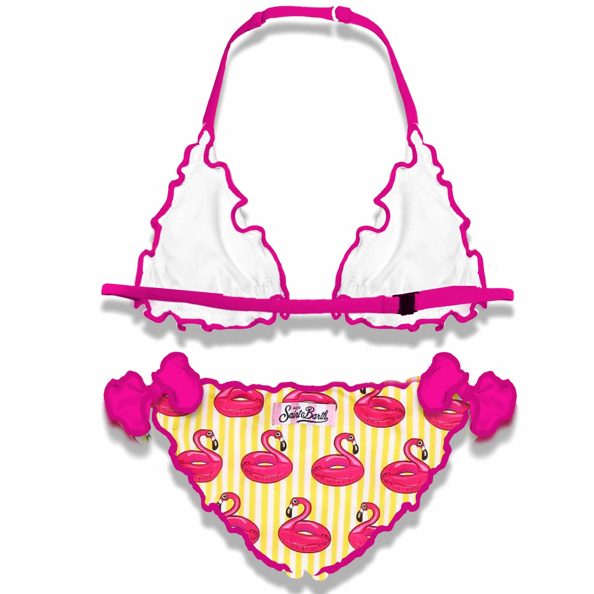Girl triangle bikini with flamingo print - MC2 Saint Barth