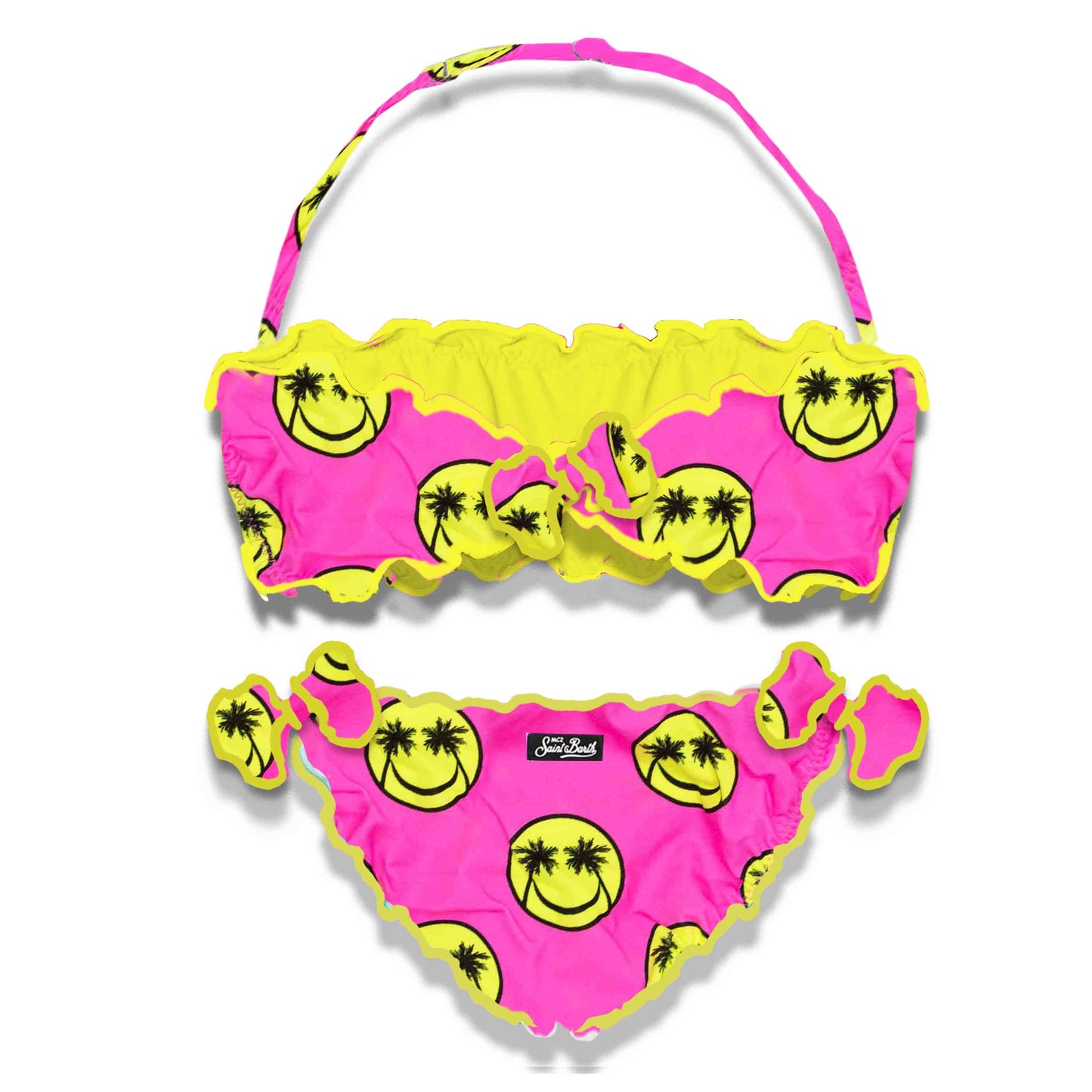 Girl bandeau bikini with smile print - MC2 Saint Barth