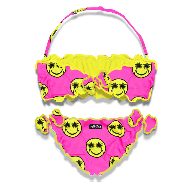 Girl bandeau bikini with smile print - MC2 Saint Barth