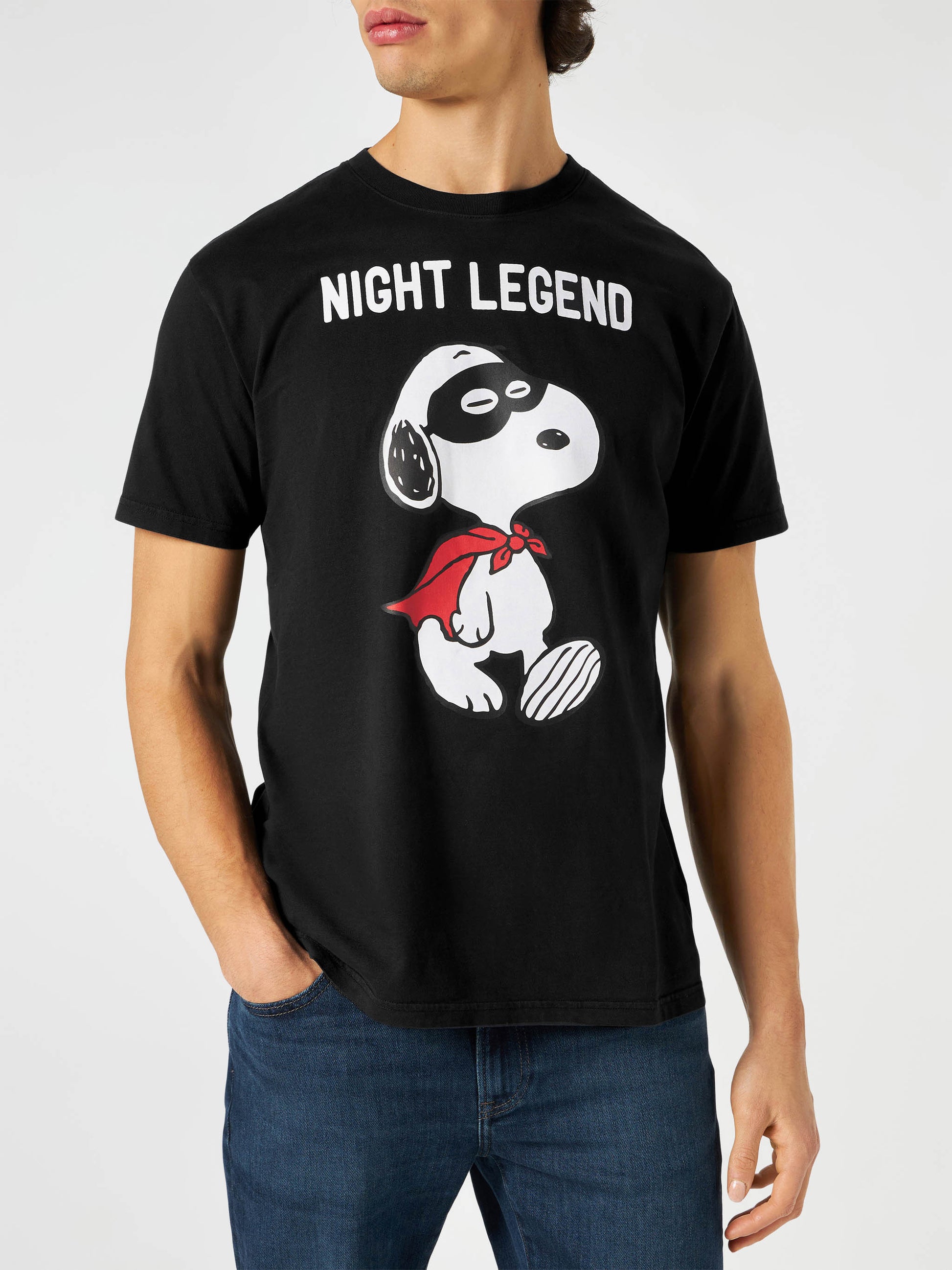 Man cotton t-shirt with Snoopy night legend print | SNOOPY - PEANUTS™ SPECIAL EDITION - MC2 Saint Barth