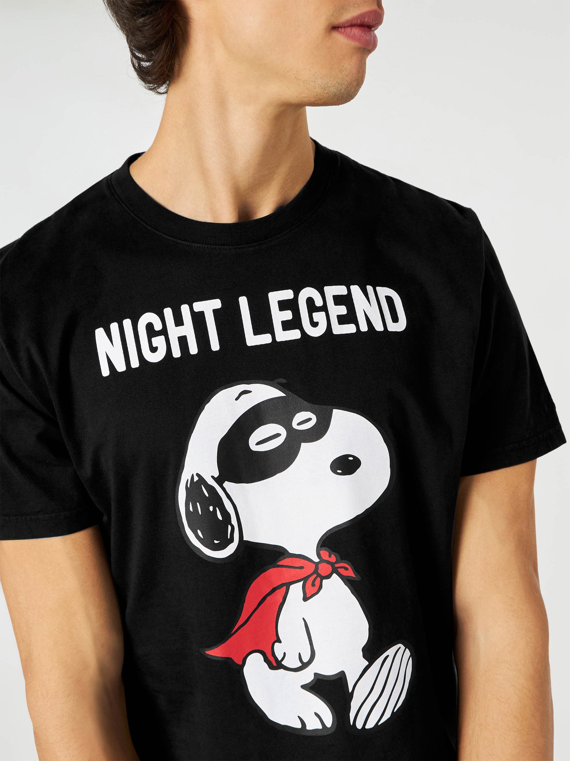 Man cotton t-shirt with Snoopy night legend print | SNOOPY - PEANUTS™ SPECIAL EDITION - MC2 Saint Barth