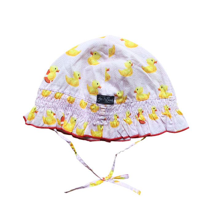 Girls Enfant Bonnet pink ducky print - MC2 Saint Barth