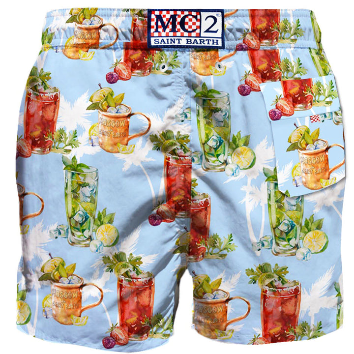 Mittellange Badeshorts aus Getränkemix
