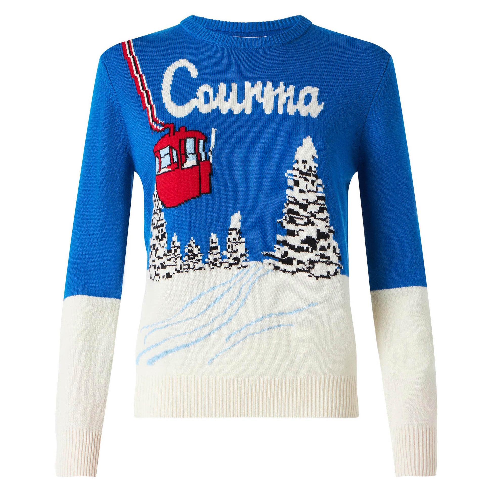 Woman sweater with Courma vintage postcard print - MC2 Saint Barth