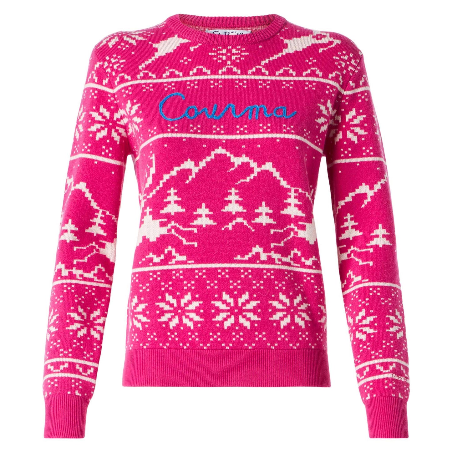 Woman sweater with Norwegian pattern and Courma embroidery - MC2 Saint Barth