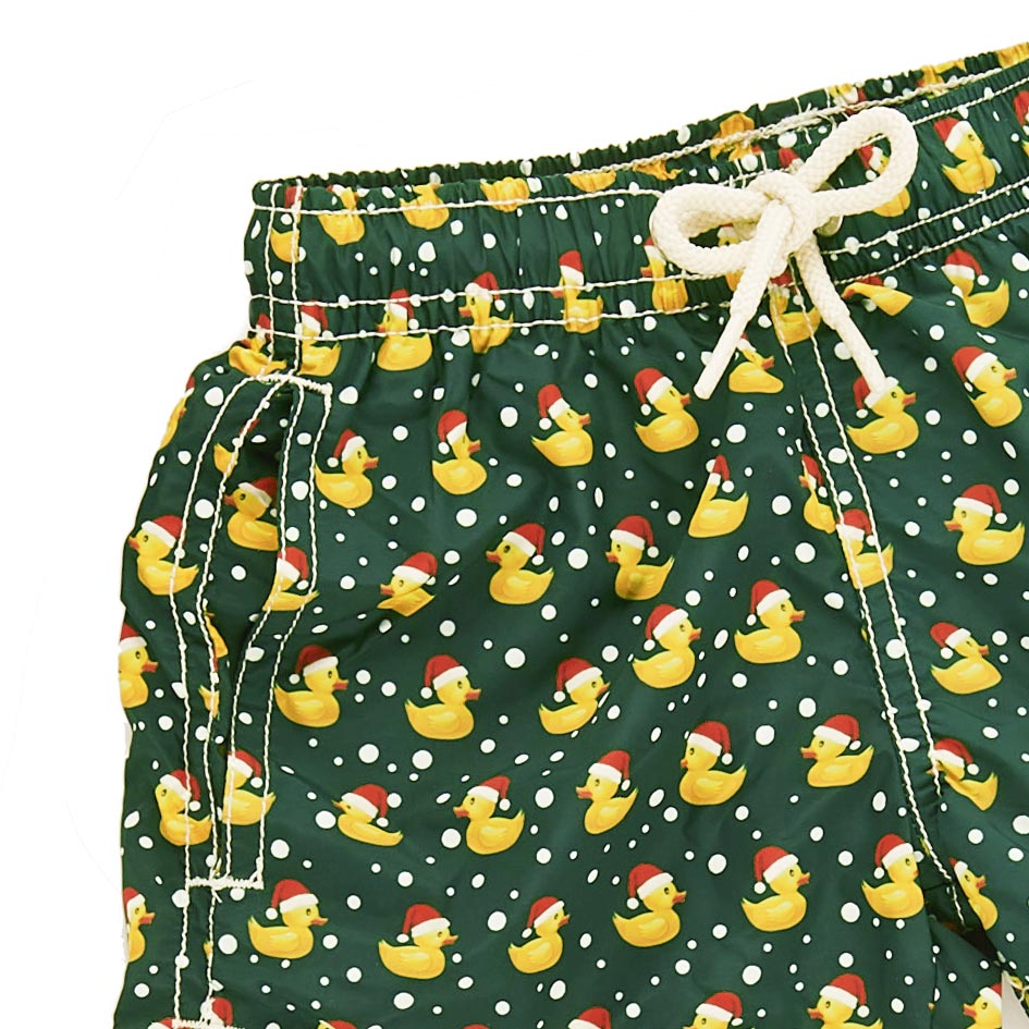 Boy light fabric swim shorts with Christmas ducky print - MC2 Saint Barth
