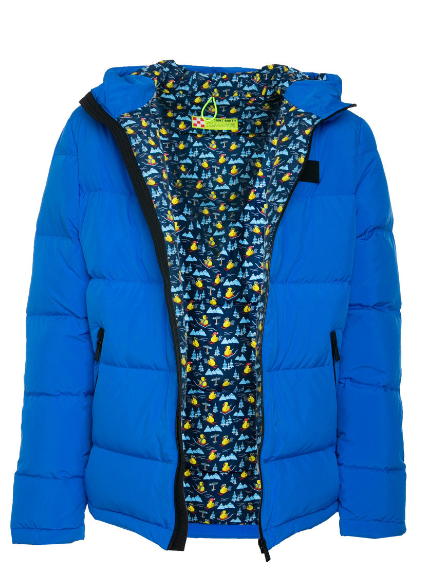 Bluette hooded down padded jacket ducky print lining - MC2 Saint Barth