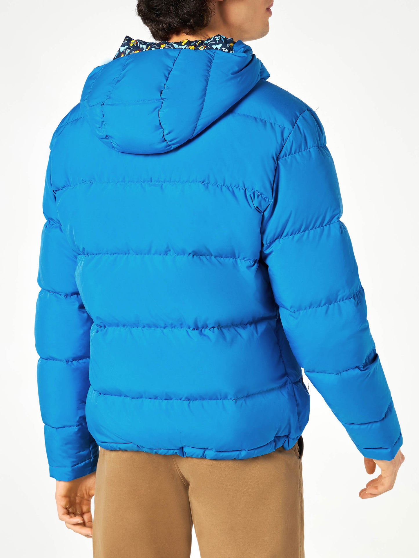 Bluette hooded down padded jacket ducky print lining - MC2 Saint Barth