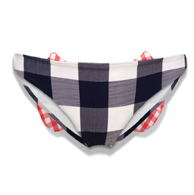 Girl swim briefs with gingham bow