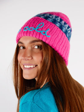 Woman soft beanie with nordic jacquard and embroidery - MC2 Saint Barth