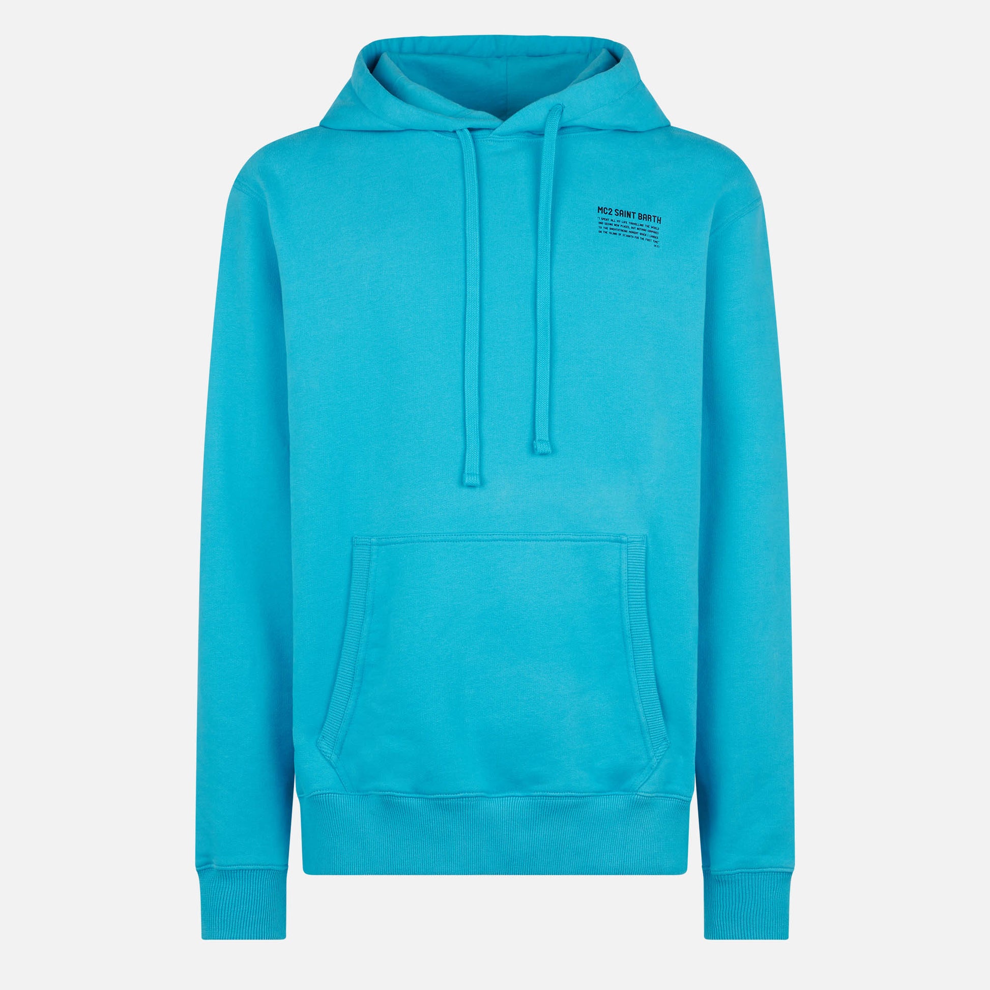 Turquoise cotton hoodie | Pantone® Special Edition - MC2 Saint Barth