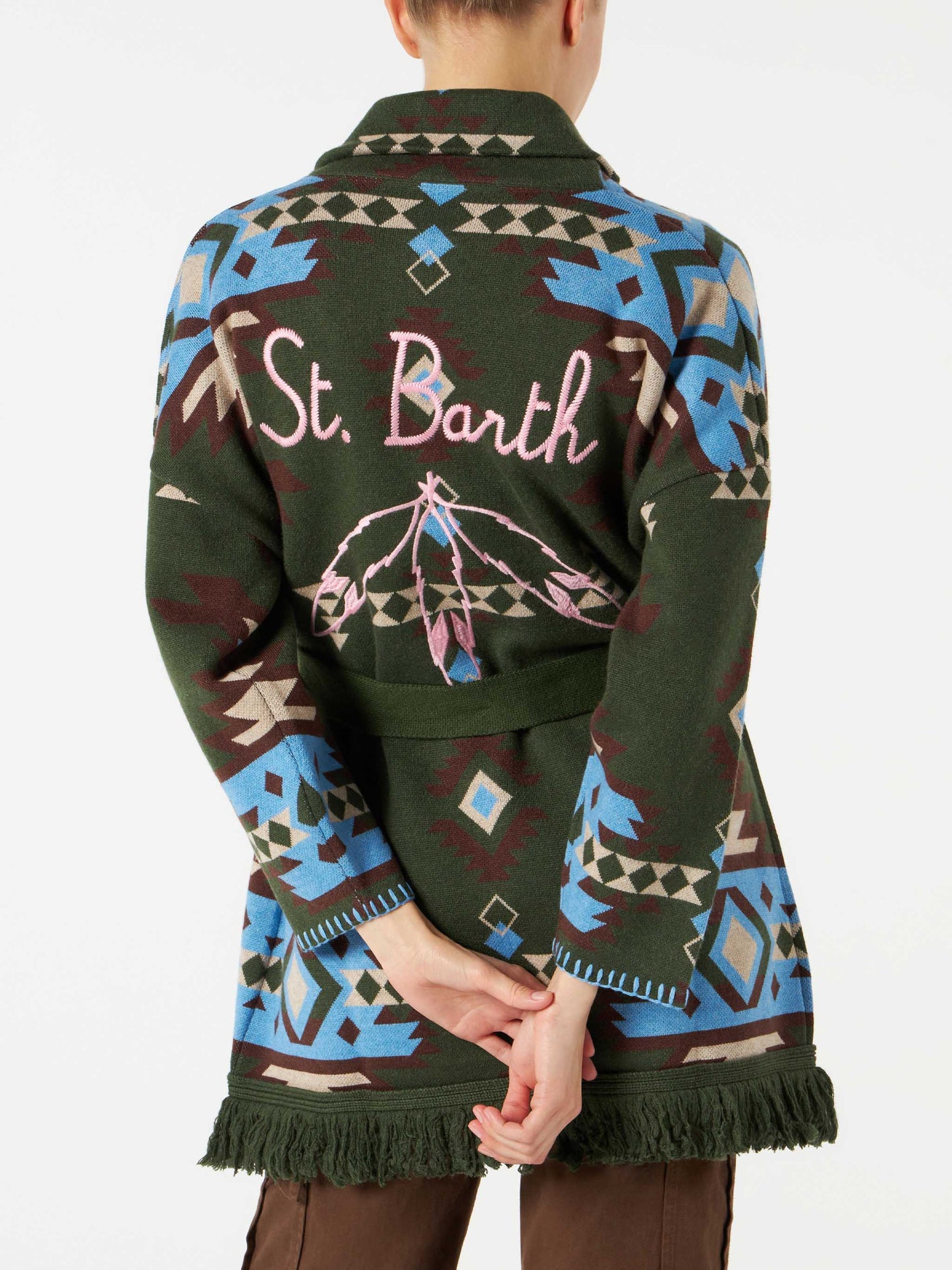 Woman cardigan Cristabel with belt - MC2 Saint Barth