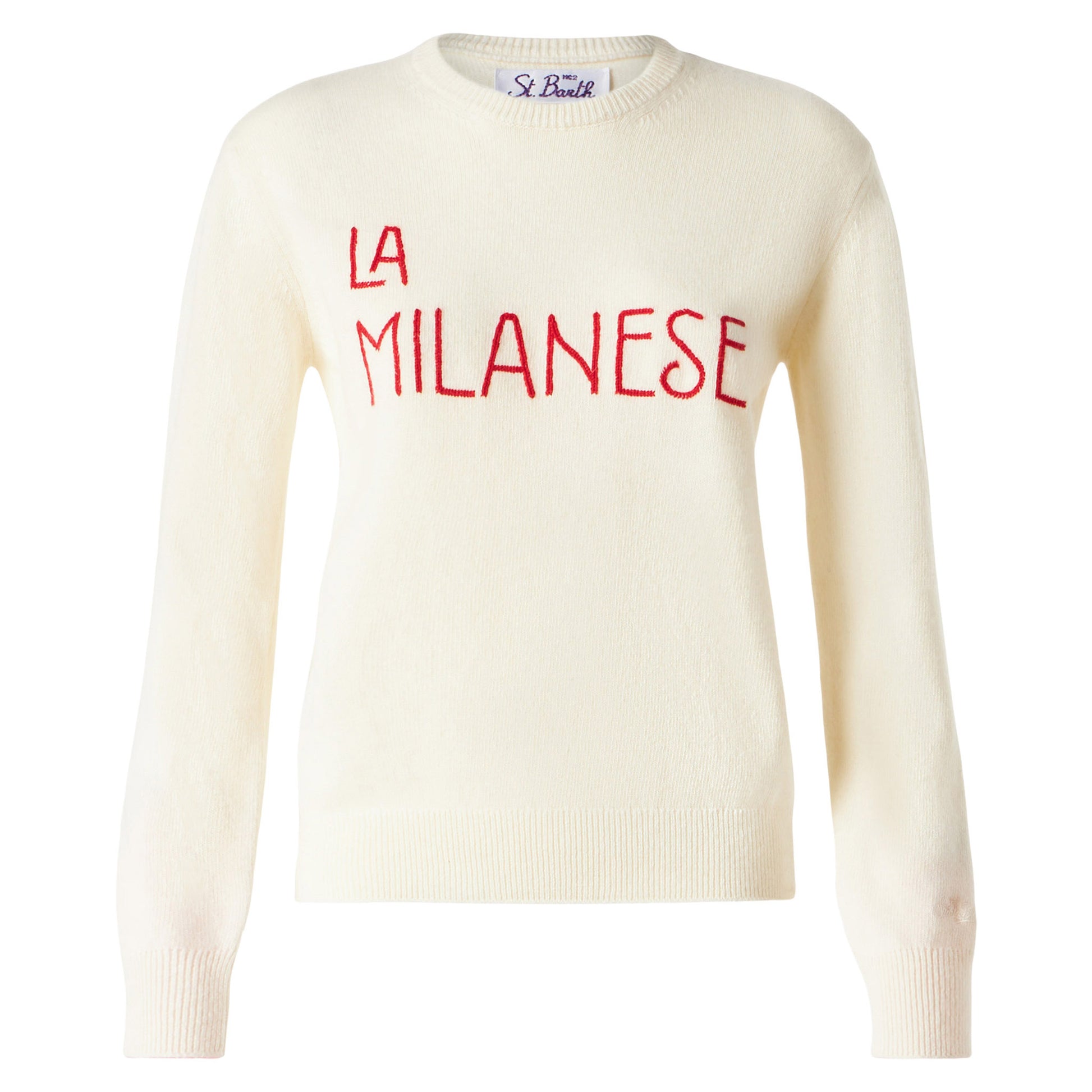 Woman sweater with La Milanese embroidery | Michela Proietti Co-Lab - MC2 Saint Barth