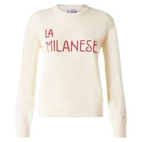 Woman sweater with La Milanese embroidery | Michela Proietti Co-Lab - MC2 Saint Barth
