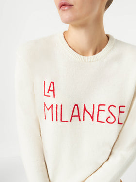 Woman sweater with La Milanese embroidery | Michela Proietti Co-Lab - MC2 Saint Barth