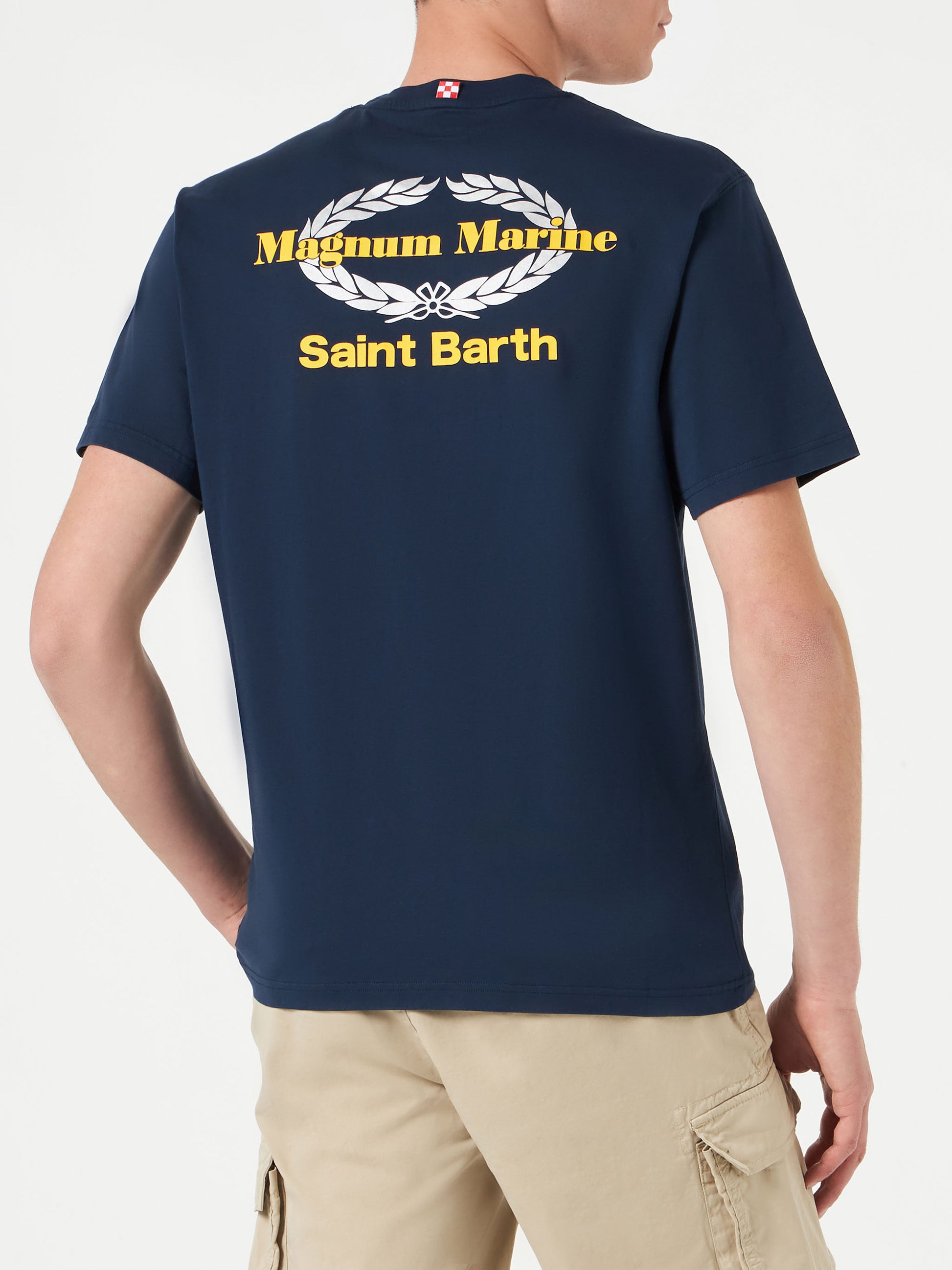 Man cotton t-shirt with Magnum Marine print | MAGNUM MARINE SPECIAL EDITION - MC2 Saint Barth