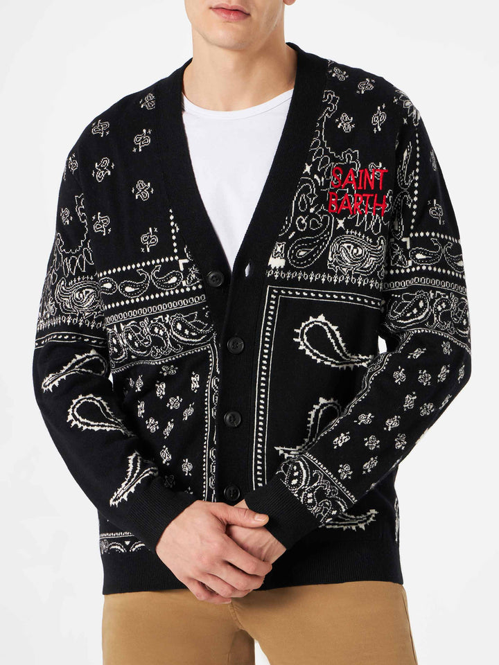 Bandanna knitted cardigan with Saint Barth embroidery - MC2 Saint Barth