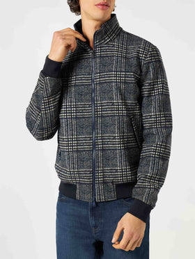 Man mid-weight Prince of Wales bomber jacket Traveler - MC2 Saint Barth
