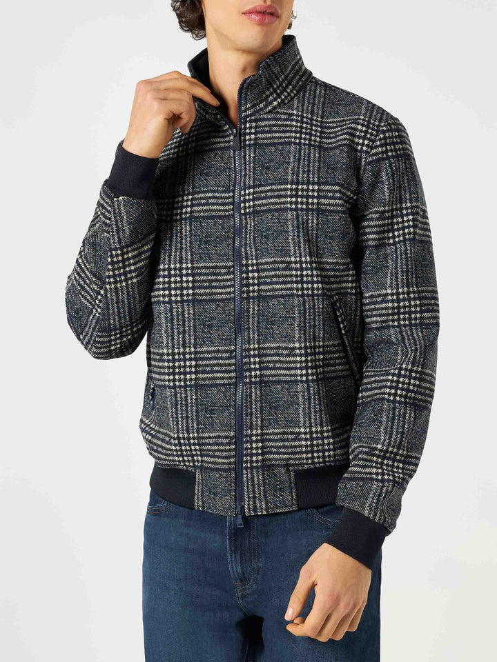 Man mid-weight Prince of Wales bomber jacket Traveler - MC2 Saint Barth
