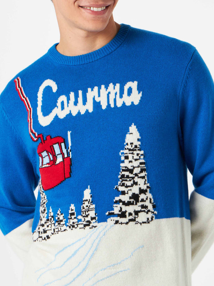 Man sweater Courma vintage postcard jacquard - MC2 Saint Barth