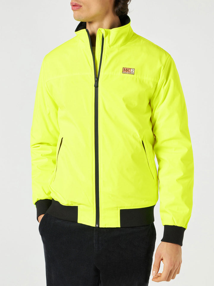 Man fluo yellow bomber jacket Country with furry lining - MC2 Saint Barth