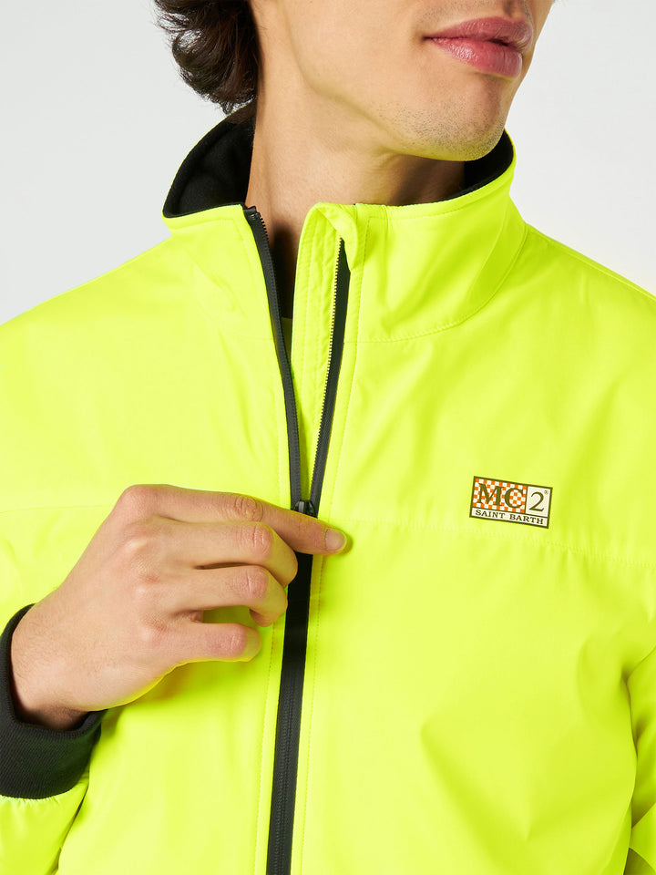 Man fluo yellow bomber jacket Country with furry lining - MC2 Saint Barth