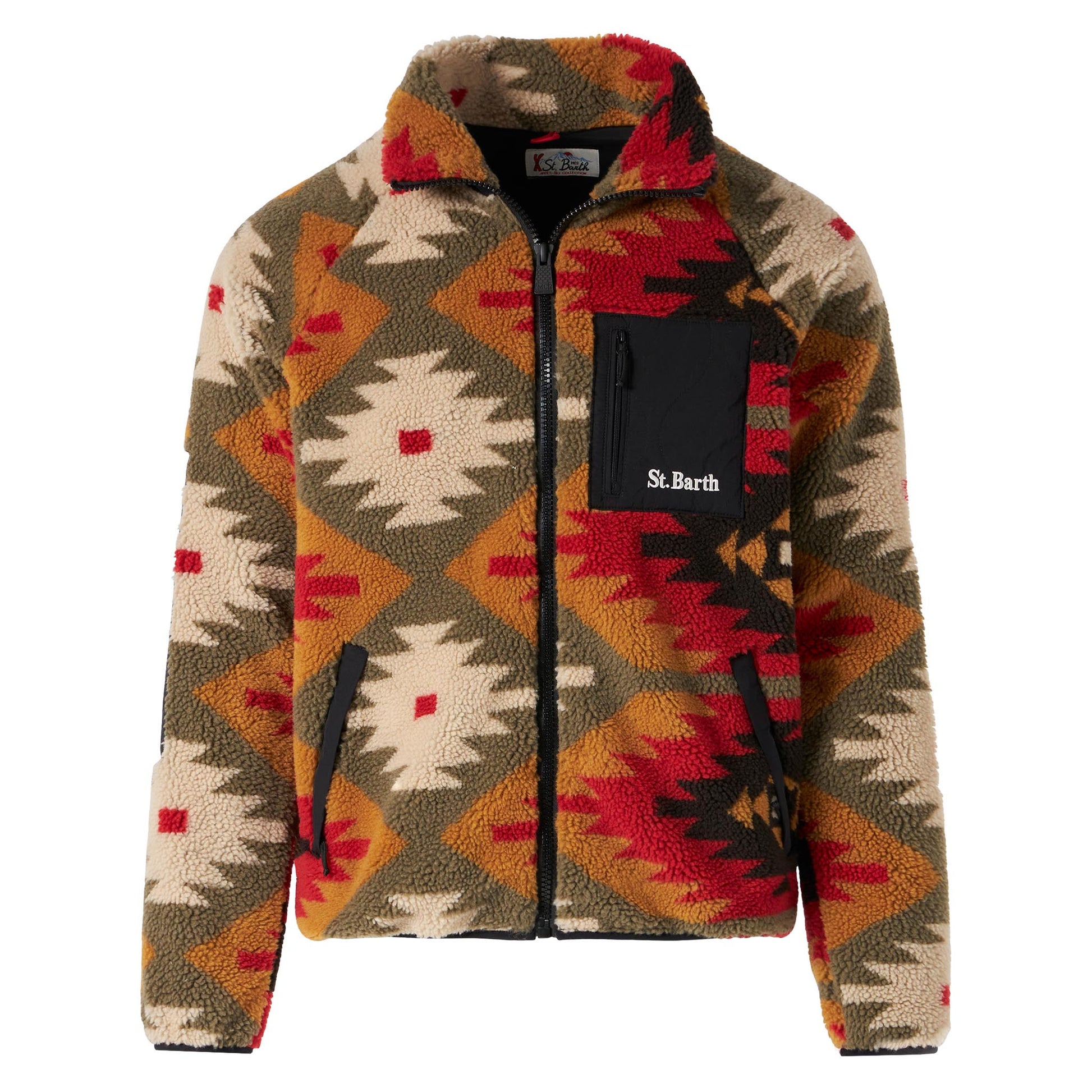 Man sherpa jacket with pattern - MC2 Saint Barth