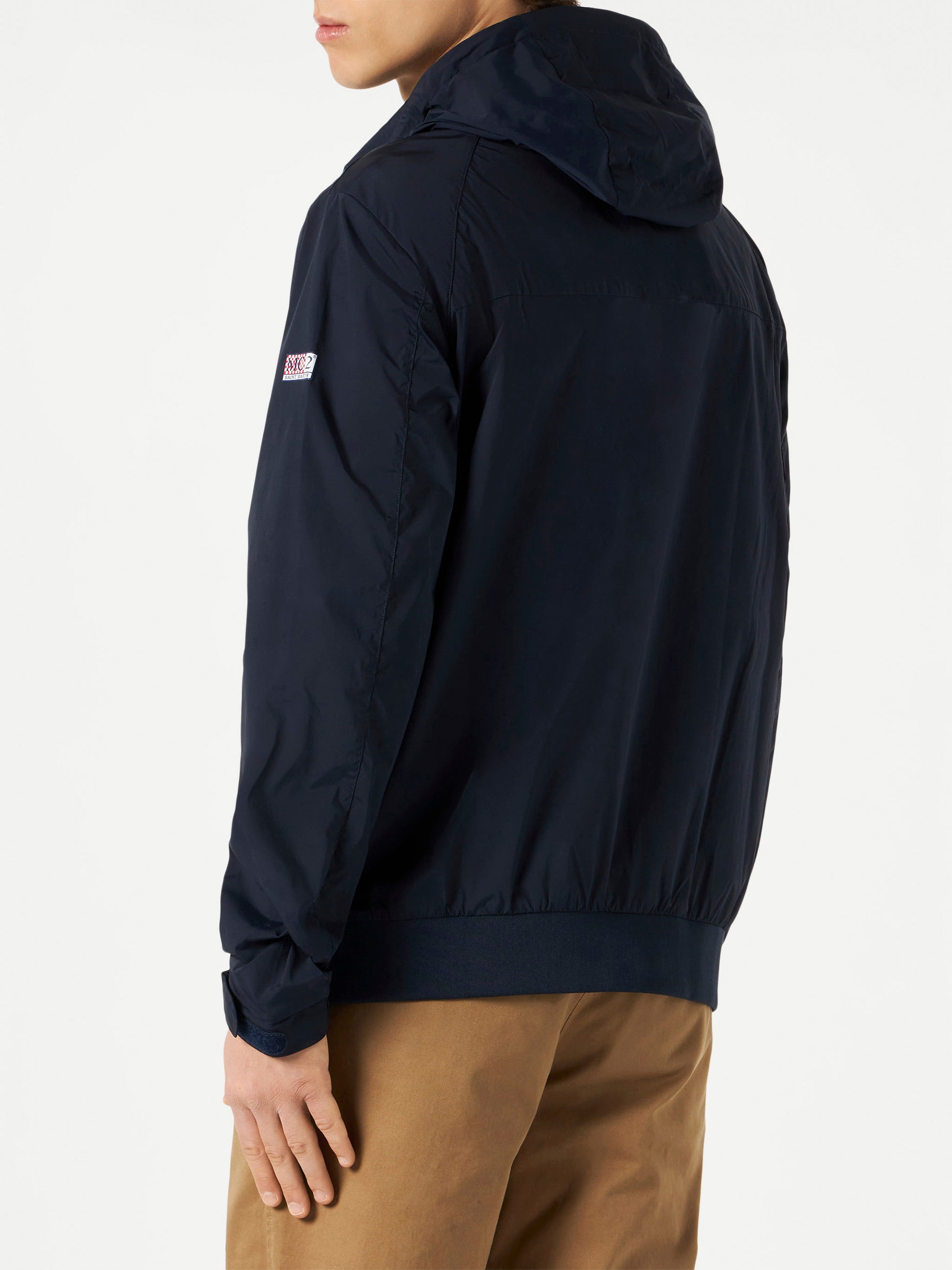 Blu navy zipped midweight windbreaker - MC2 Saint Barth